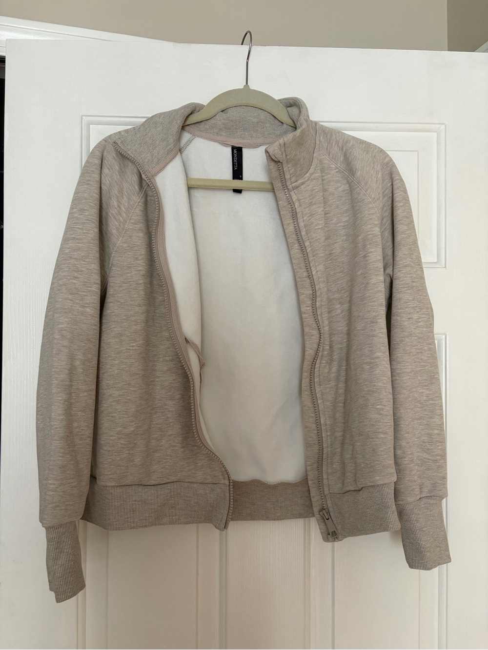 Mondetta Women's Neutral Beige Zip-Up Jacket